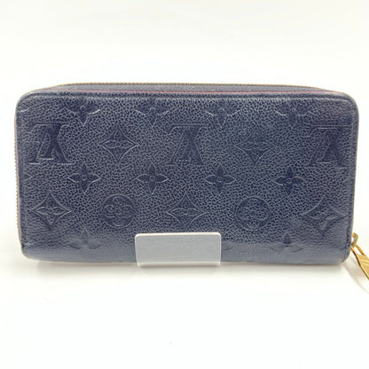 Louis Vuitton Monogram Empreinte Zippy Wallet Round Zipper Long Wallet Navy