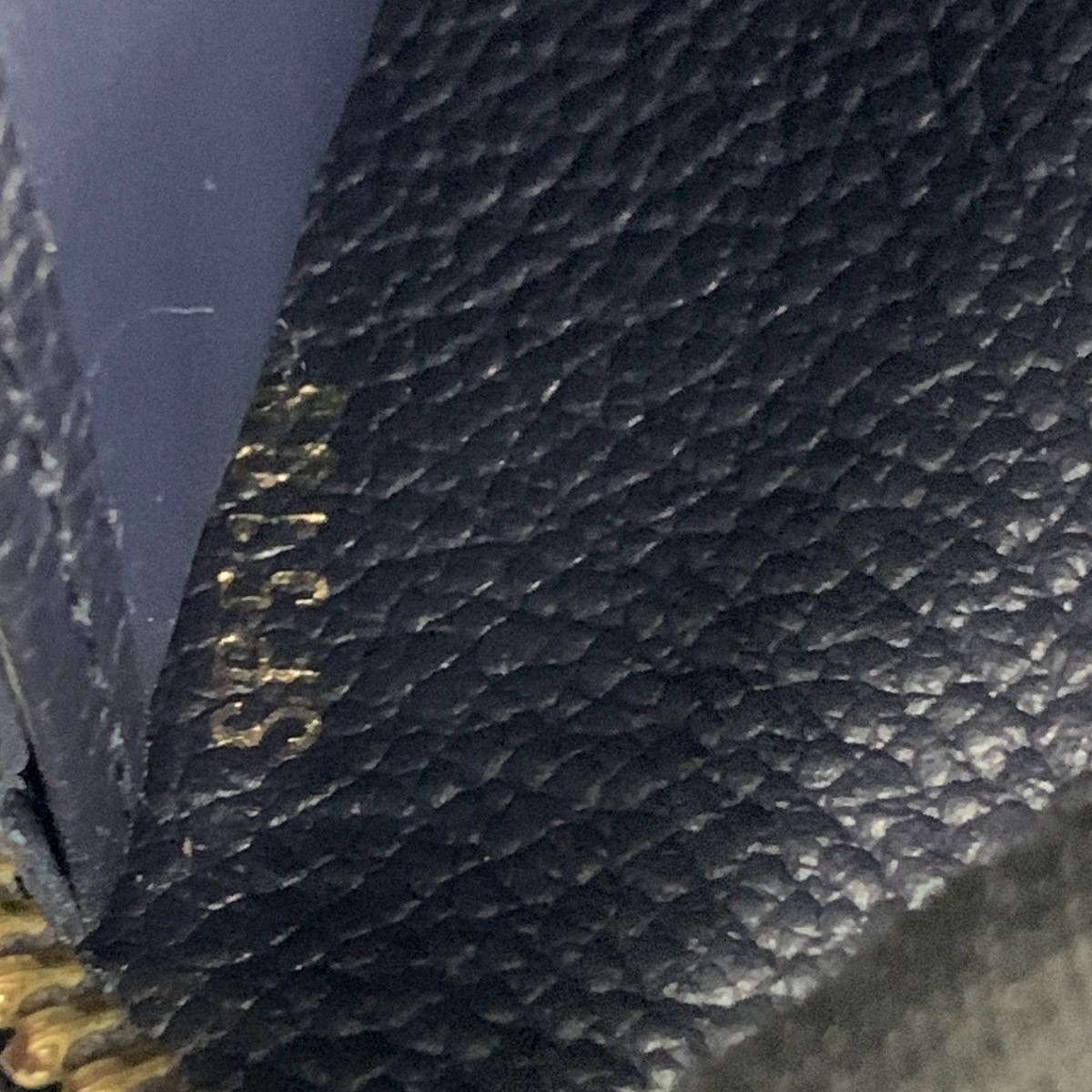 Louis Vuitton Monogram Empreinte Zippy Wallet Round Zipper Long Wallet Navy