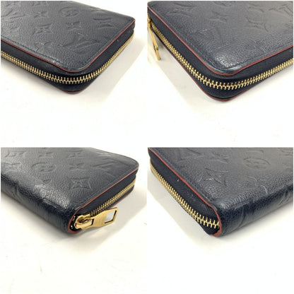 Louis Vuitton Monogram Empreinte Zippy Wallet Round Zipper Long Wallet Navy
