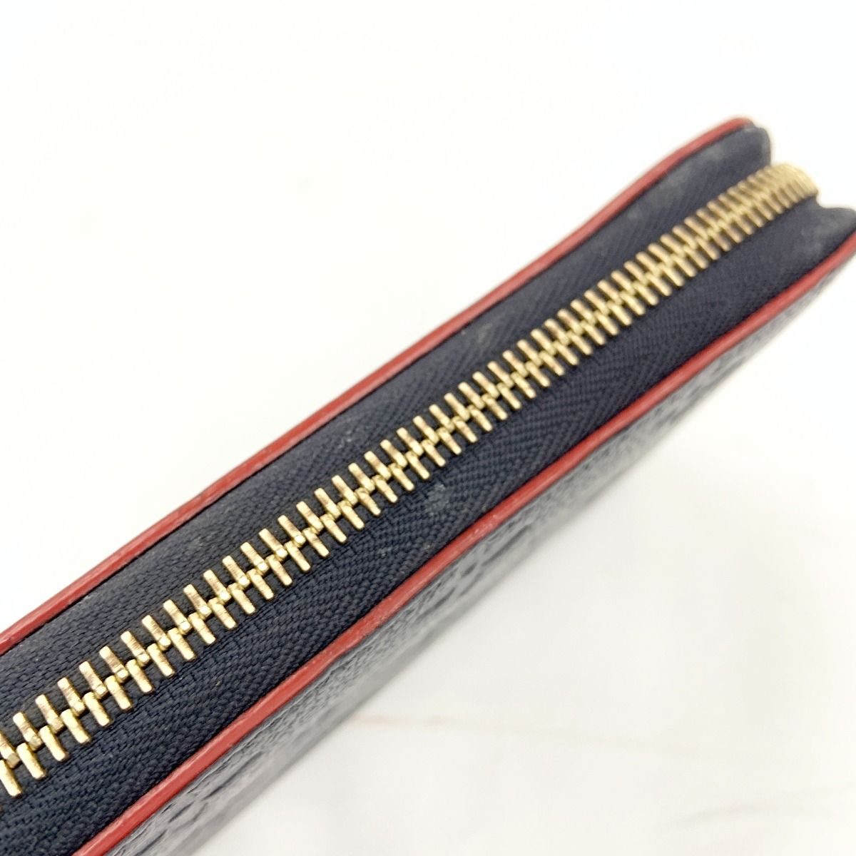 Louis Vuitton Monogram Empreinte Zippy Wallet Round Zipper Long Wallet Navy