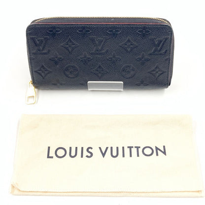 Louis Vuitton Monogram Empreinte Zippy Wallet Round Zipper Long Wallet Navy