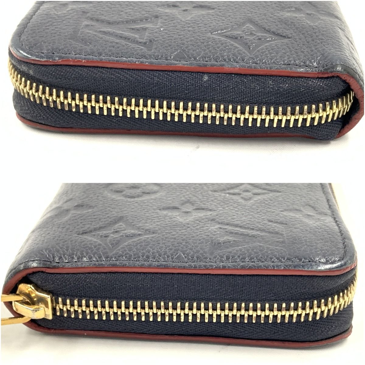 Louis Vuitton Monogram Empreinte Zippy Wallet Round Zipper Long Wallet Navy