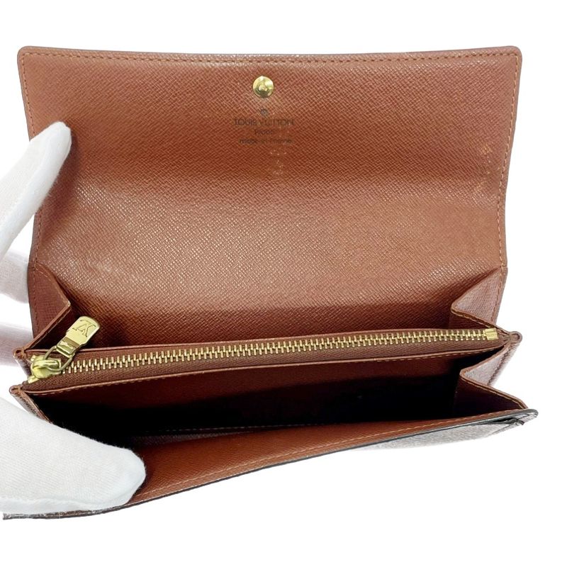 Louis Vuitton M61725 Monogram PVC Porte Monet Cles Di Long Wallet Brown 499211