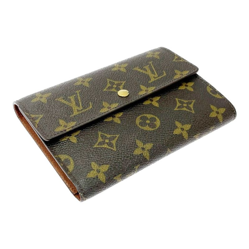 Louis Vuitton M61200 Monogram PVC Porte-Tresor Etui Papier Brown 499088 Trifold