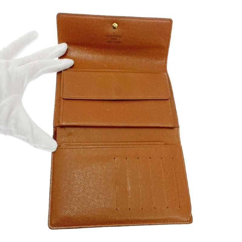 Louis Vuitton M61200 Monogram PVC Porte-Tresor Etui Papier Brown 499088 Trifold