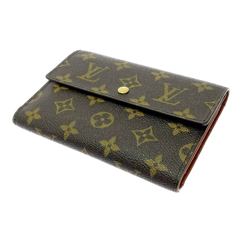 Louis Vuitton M61200 Monogram PVC Porte-Tresor Etui Papier Brown 499088 Trifold