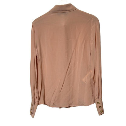 Gucci Long Sleeve Shirt Blouse Size 38 S Women 609469 Pink Silk