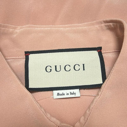Gucci Long Sleeve Shirt Blouse Size 38 S Women 609469 Pink Silk