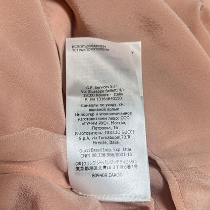 Gucci Long Sleeve Shirt Blouse Size 38 S Women 609469 Pink Silk