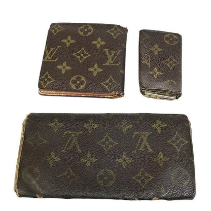 Louis Vuitton Long Wallet Monogram 3 Set Bifold 66 Bs078