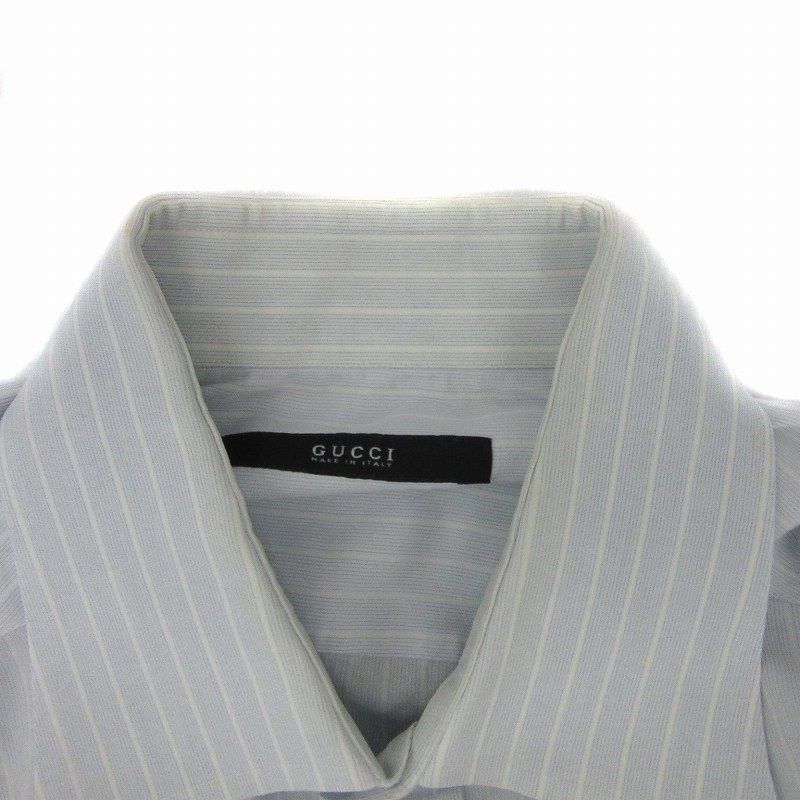 Gucci Tom Ford Period Y Shirt Shirt Long Sleeves Striped Light Blue Light Blue