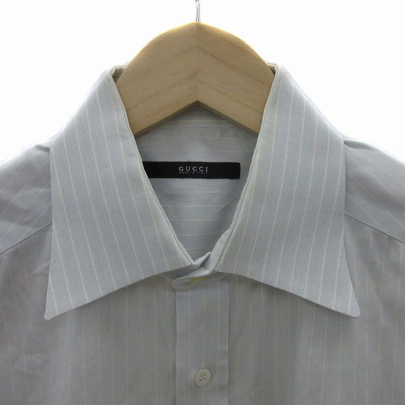 Gucci Tom Ford Period Y Shirt Shirt Long Sleeves Striped Light Blue Light Blue