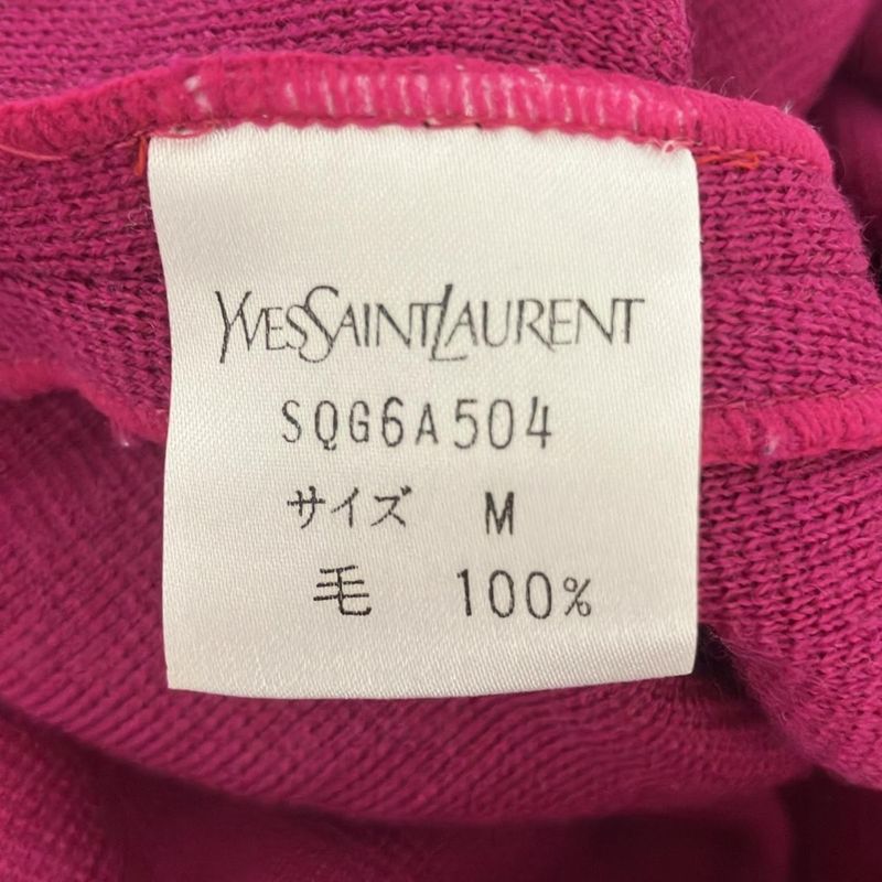 Yves Saint Laurent Dress Size M Women Pink Crew Neck Long Sleeves Knit Knee