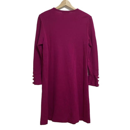 Yves Saint Laurent Dress Size M Women Pink Crew Neck Long Sleeves Knit Knee