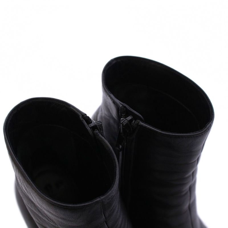 Celine Phoebe Period Bambam Short Boots Metal Heel Leather 37 Black KH