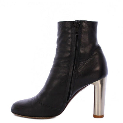 Celine Phoebe Period Bambam Short Boots Metal Heel Leather 37 Black KH