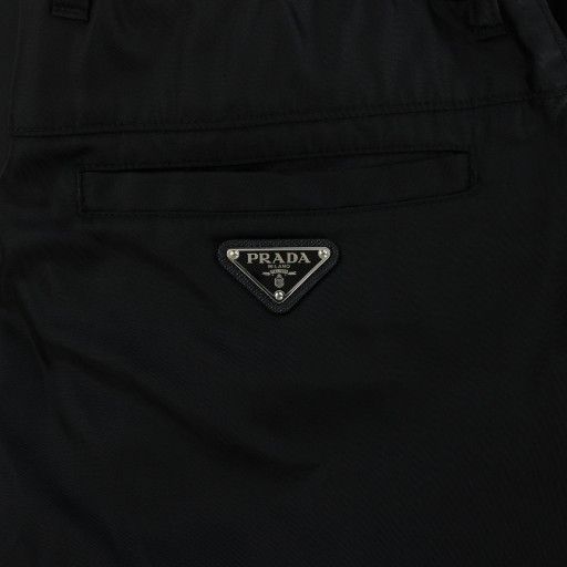 Prada Re-Nylon Trouser Pants Triangle Plate Draw Cord Bottoms 48 Black Sph66s2021
