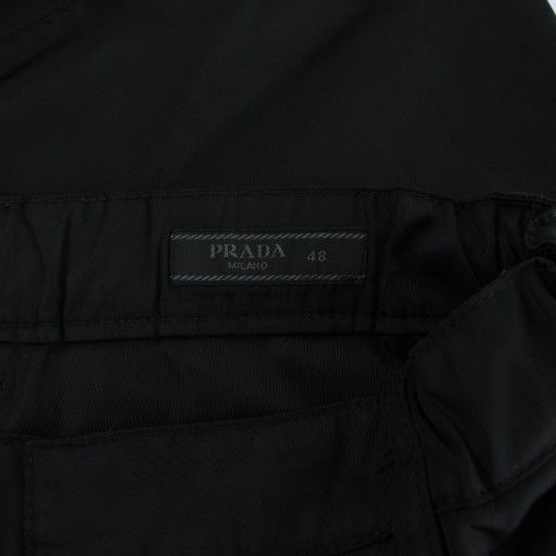 Prada Re-Nylon Trouser Pants Triangle Plate Draw Cord Bottoms 48 Black Sph66s2021