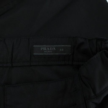 Prada Re-Nylon Trouser Pants Triangle Plate Draw Cord Bottoms 48 Black Sph66s2021