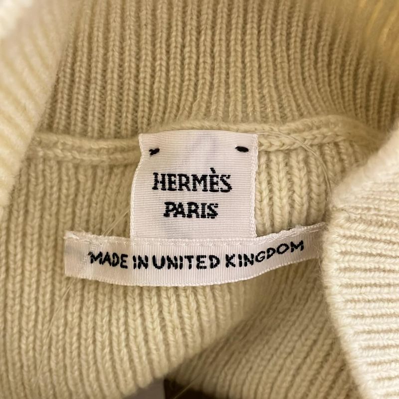 Hermes Long Sleeve Sweater Size 34 S Women 2h2661d1 Yellow Green High Neck