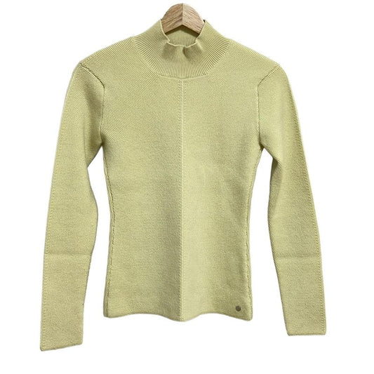 Hermes Long Sleeve Sweater Size 34 S Women 2h2661d1 Yellow Green High Neck