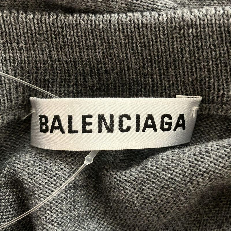 Balenciaga Long Sleeve Sweater Size 34 S Women's Gray and Dark Yellow Crew