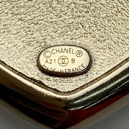 Chanel Heart Here Mark Rhinestone A21b Gold Brooch