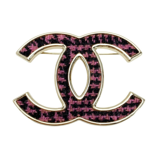 Chanel Cocomark Pink X Black Brooch Accessories