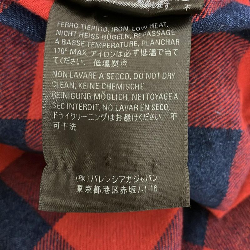 Balenciaga Long Sleeve Shirt Blouse Size 34 S Women 560934tbm23 Red and Navy