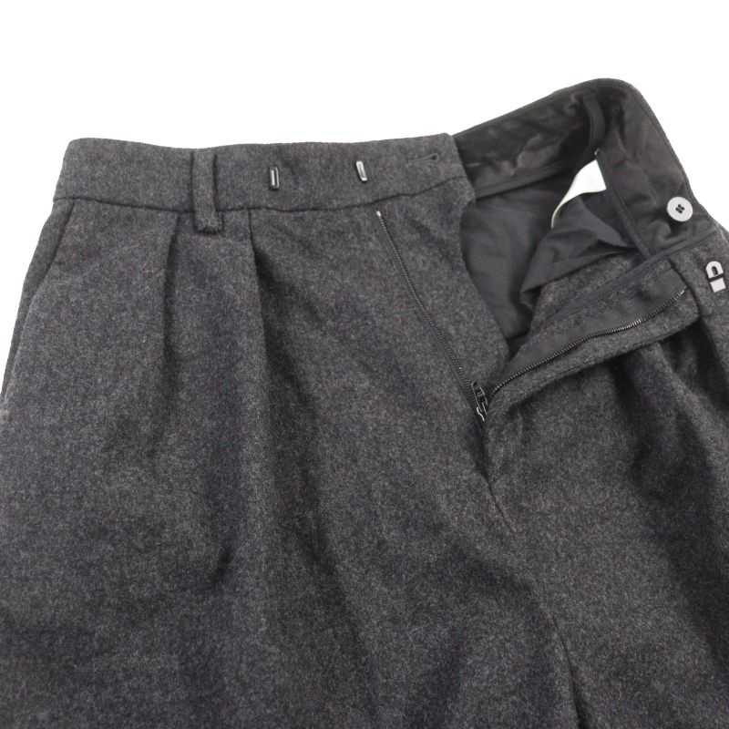 Celine 2p240921c 100% Wool Two Pleats New Wave Long Pants Slacks Grey 36 Made
