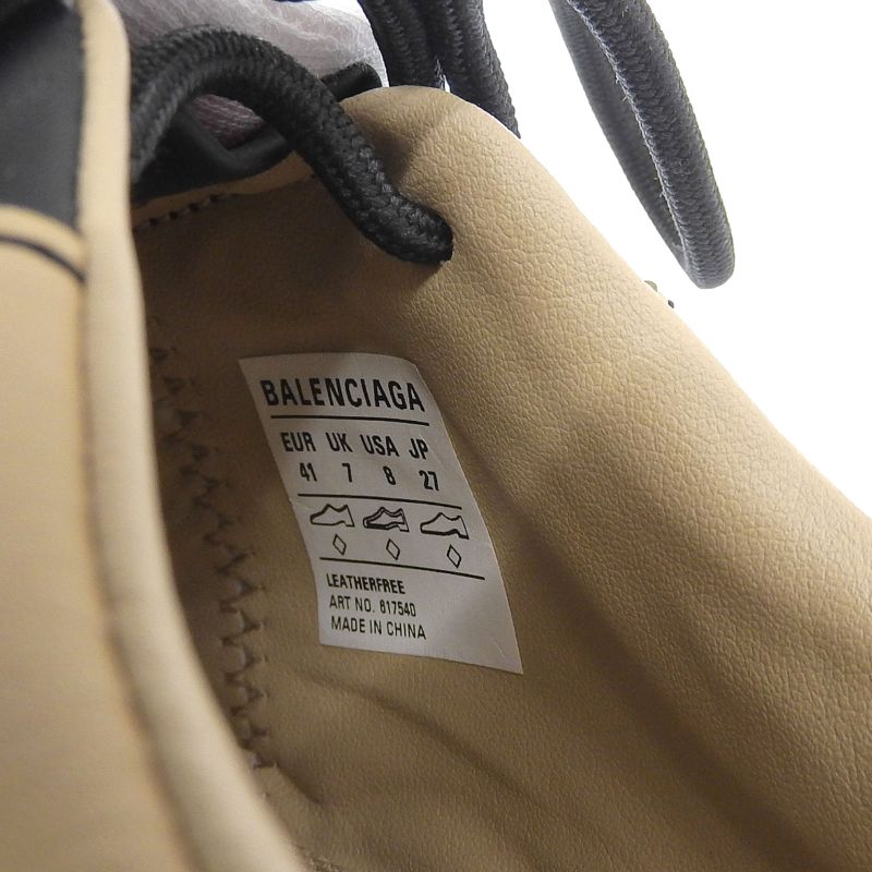 Balenciaga 617540 Zen Sneaker Low Cut Sneakers Shoes Beige Black 27 with Box