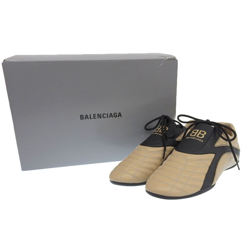 Balenciaga 617540 Zen Sneaker Low Cut Sneakers Shoes Beige Black 27 with Box