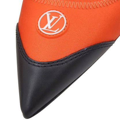 Louis Vuitton Arc Light Line Leather Use Satin Rubber Logo Back Strap Pumps