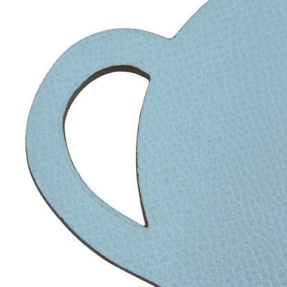 Hermes Petite Ash Teapot Leather Bag Charm Light Blue Black Bicolor Women