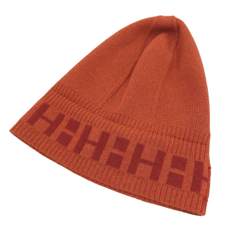 Good Quality Hermes 100% Cashmere Margiela Period Repeat H Logo Knit Hat