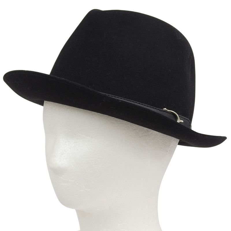 Gucci Rabbit 100% Leather Use Felt Hat Black Silver Hardware M Made in Italy