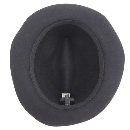 Gucci Rabbit 100% Leather Use Felt Hat Black Silver Hardware M Made in Italy