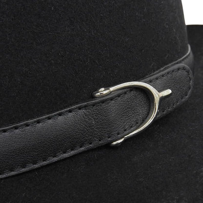 Gucci Rabbit 100% Leather Use Felt Hat Black Silver Hardware M Made in Italy