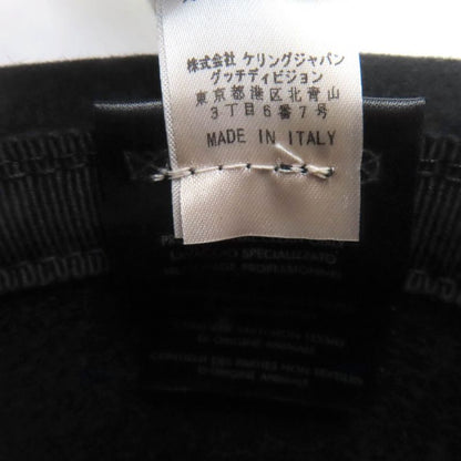 Gucci Rabbit 100% Leather Use Felt Hat Black Silver Hardware M Made in Italy