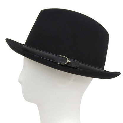 Gucci Rabbit 100% Leather Use Felt Hat Black Silver Hardware M Made in Italy