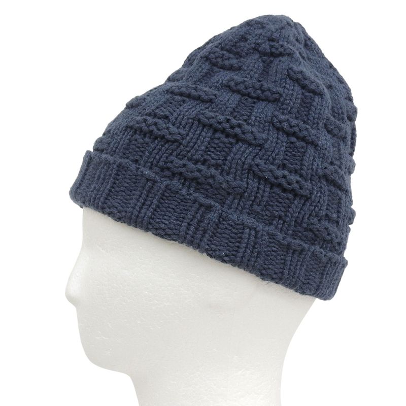 Hermes 100% Cashmere H Logo Knitted Hat Knit Cap Hat Navy Blue Sm Made in