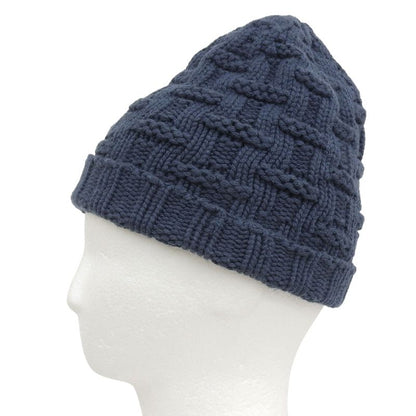Hermes 100% Cashmere H Logo Knitted Hat Knit Cap Hat Navy Blue Sm Made in