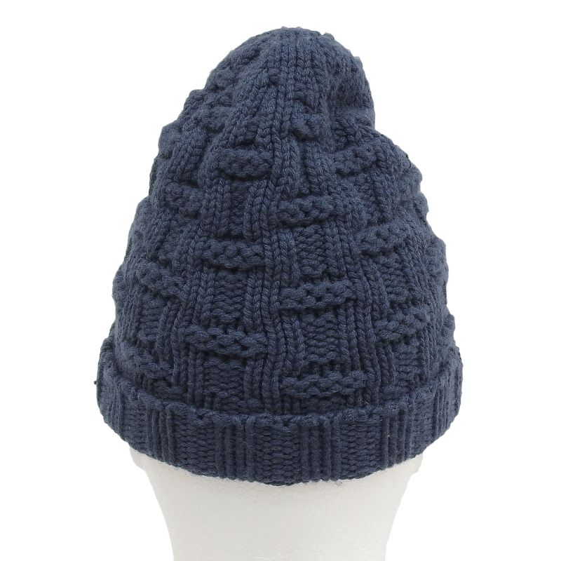 Hermes 100% Cashmere H Logo Knitted Hat Knit Cap Hat Navy Blue Sm Made in