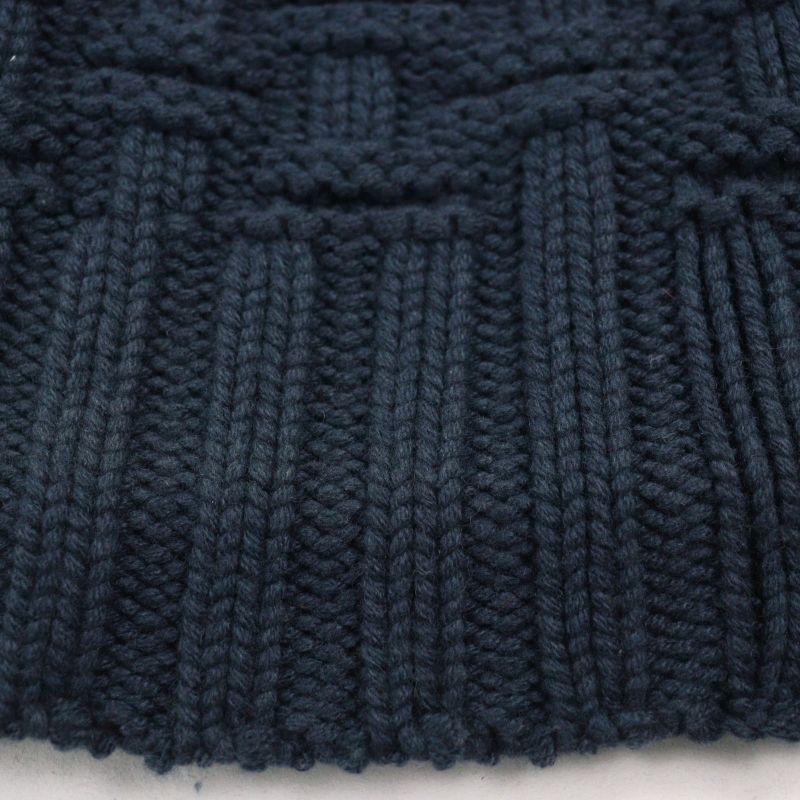 Hermes 100% Cashmere H Logo Knitted Hat Knit Cap Hat Navy Blue Sm Made in