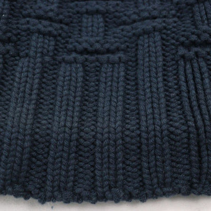 Hermes 100% Cashmere H Logo Knitted Hat Knit Cap Hat Navy Blue Sm Made in