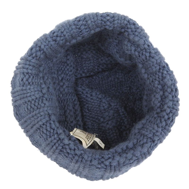 Hermes 100% Cashmere H Logo Knitted Hat Knit Cap Hat Navy Blue Sm Made in