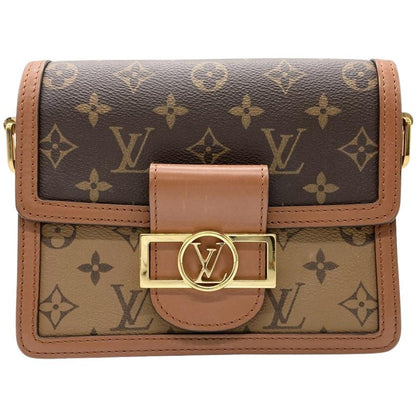 Louis Vuitton Dauphine Mini Shoulder Bag Monogram Canvas M44580 Brown Gold