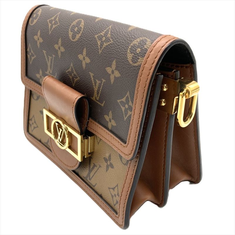 Louis Vuitton Dauphine Mini Shoulder Bag Monogram Canvas M44580 Brown Gold