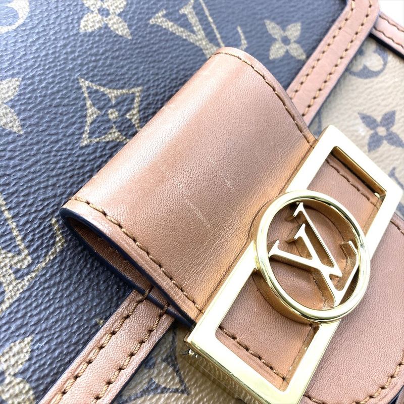 Louis Vuitton Dauphine Mini Shoulder Bag Monogram Canvas M44580 Brown Gold