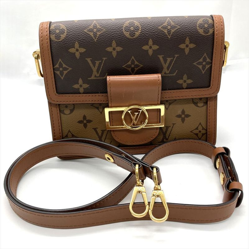 Louis Vuitton Dauphine Mini Shoulder Bag Monogram Canvas M44580 Brown Gold